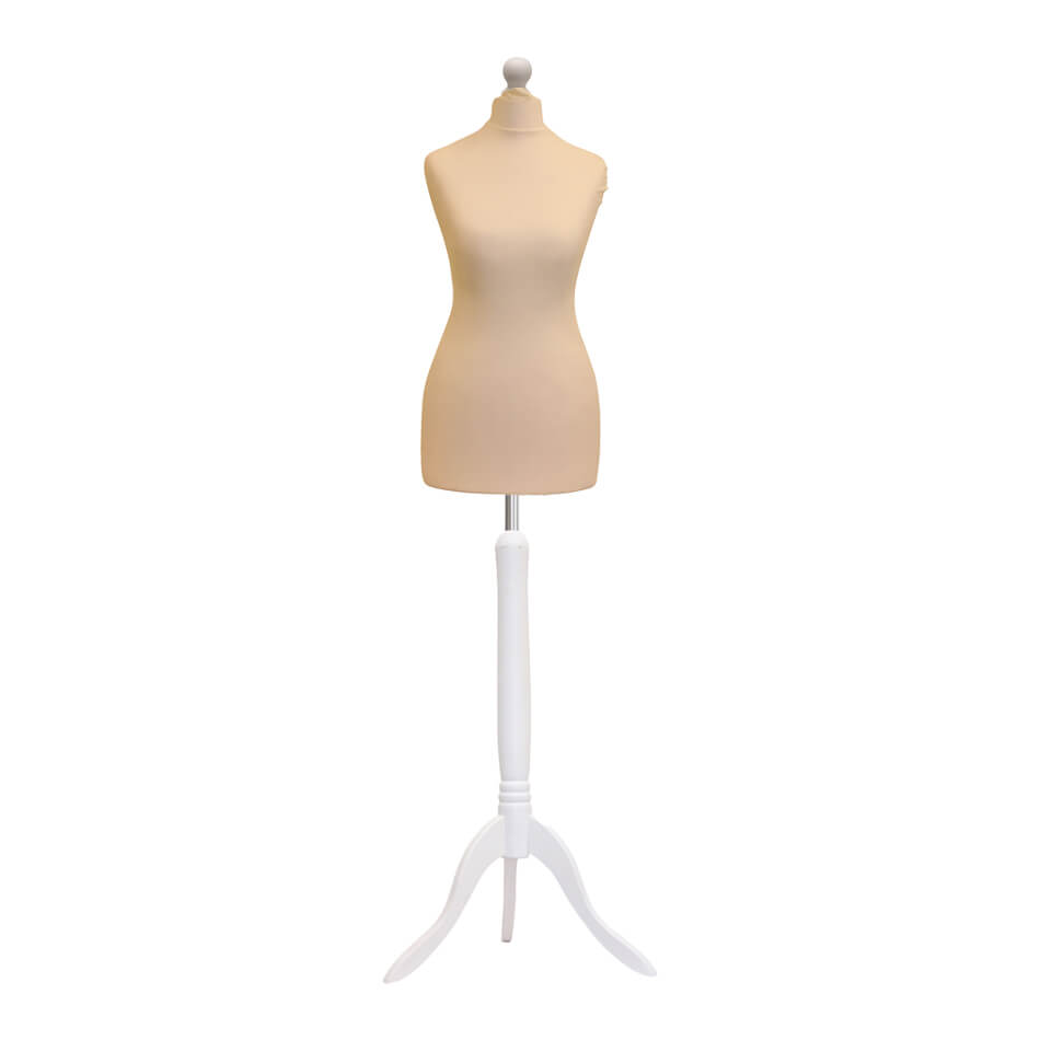 Cream Dressmakers Dummy With whilewood tripod