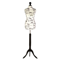 black floral dummy on black tripod