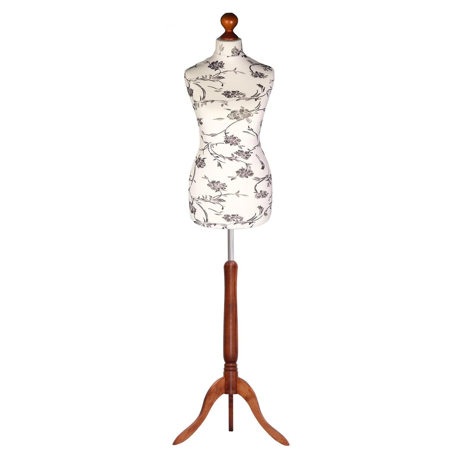 black floral with walnut tripod