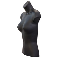 Half Body 3/4 Female Black Hanging Plastic Body Form