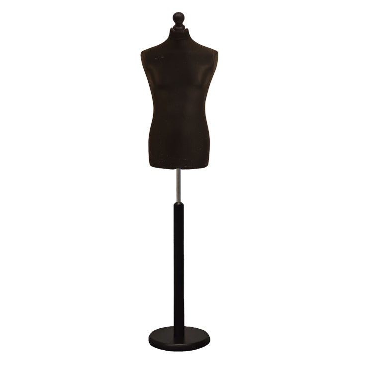 Male Tailors Mannequin  Black With Choice of black Round Base stands