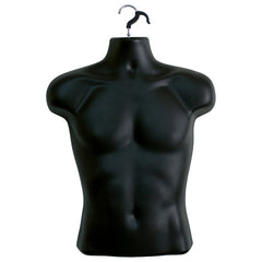 Black Half Body 3/4 Male Hanging Plastic Mannequin