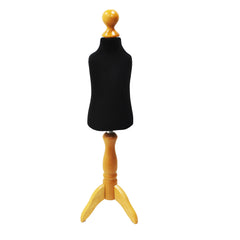 Children's Age 1 years Tailors Dummy Black With Choice of Lightwood Tripod stands