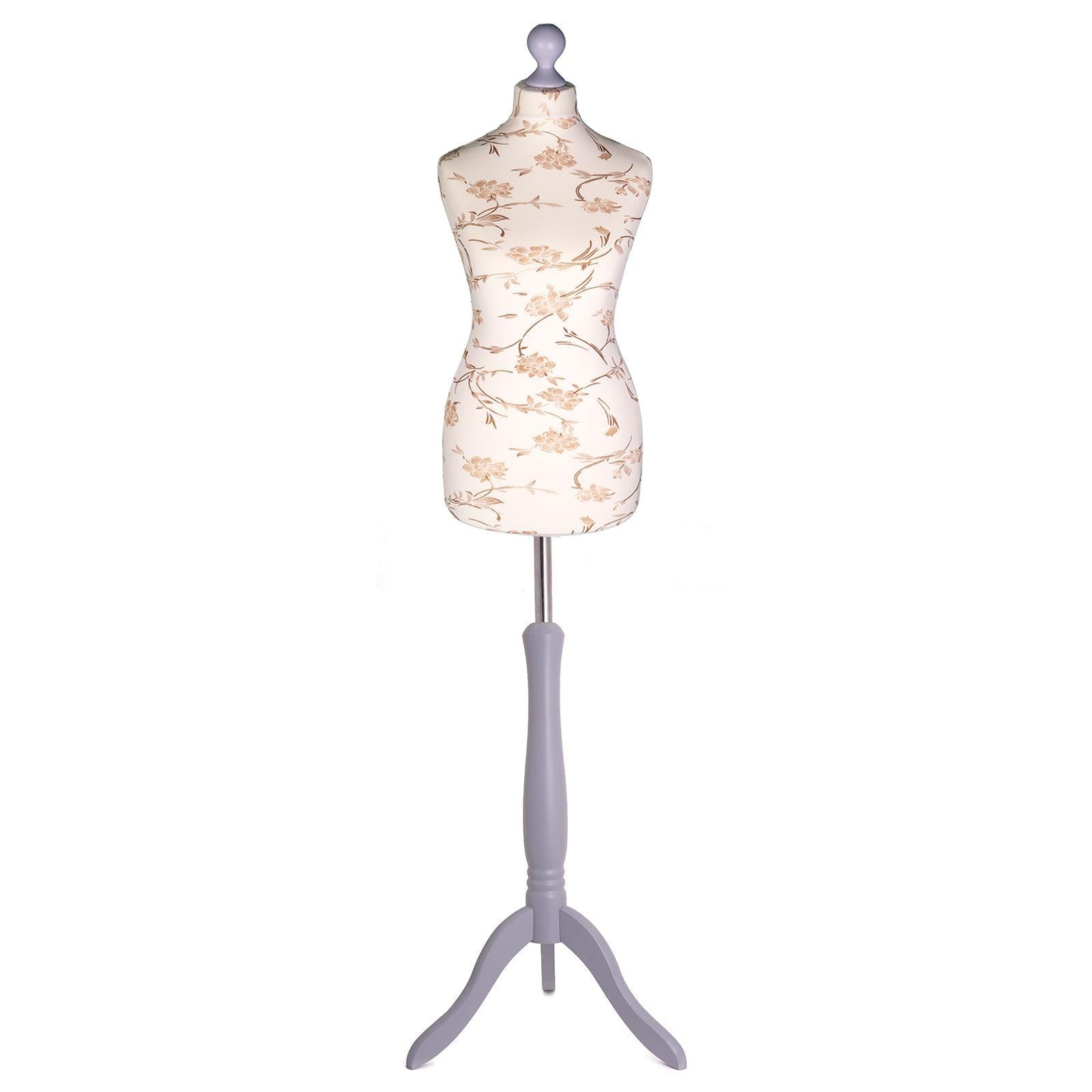 Brown Floral Mannequin with Sliverwood Tripod Stand