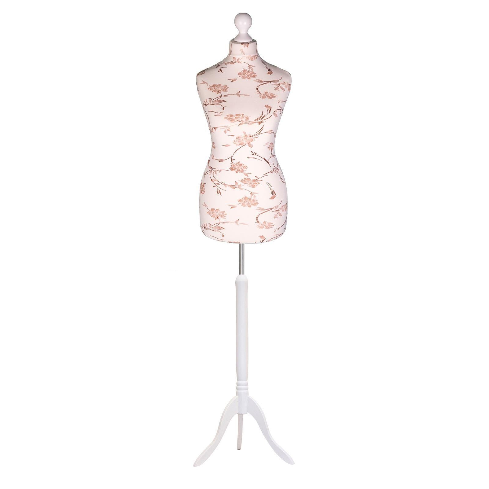 Brown Floral Mannequin with Whitewood Tripod Stand