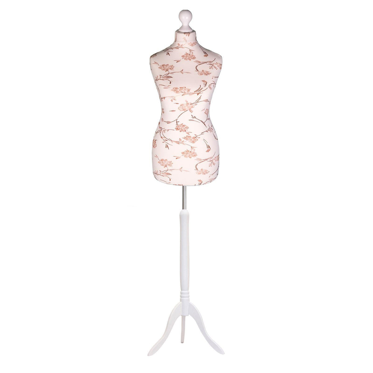 Brown Floral Mannequin with Whitewood Tripod Stand