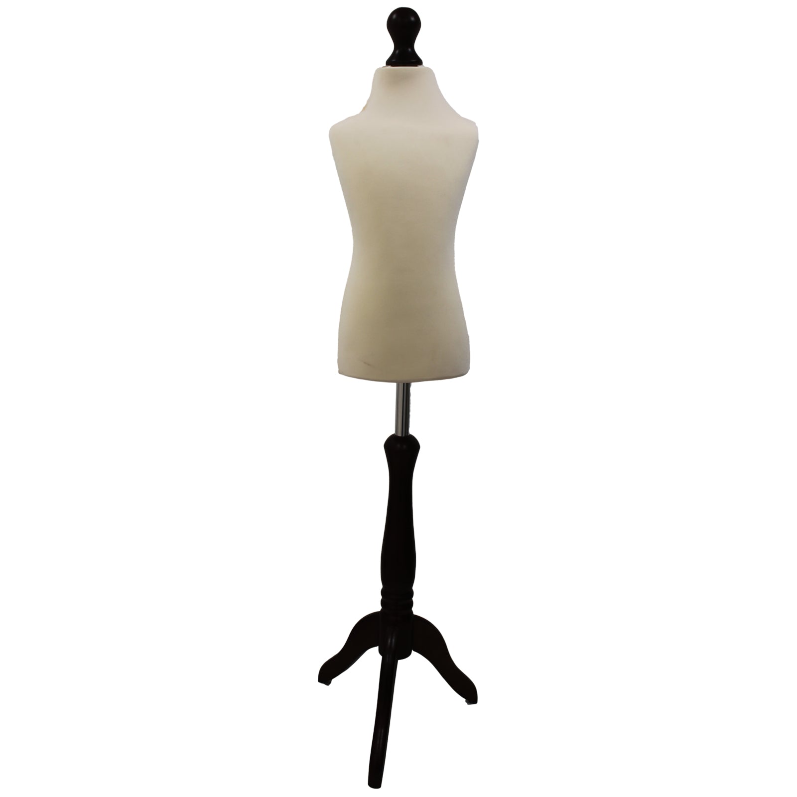Children's Dressmakers Mannequin Age 6-8 Years Cream With Choice of Black Tripod stands