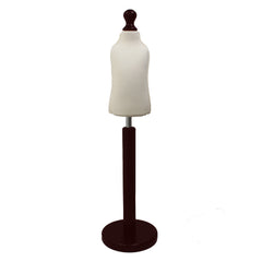 Children's Tailors Dummy age 1 years Cream With Choice of darkwood Round Base stands