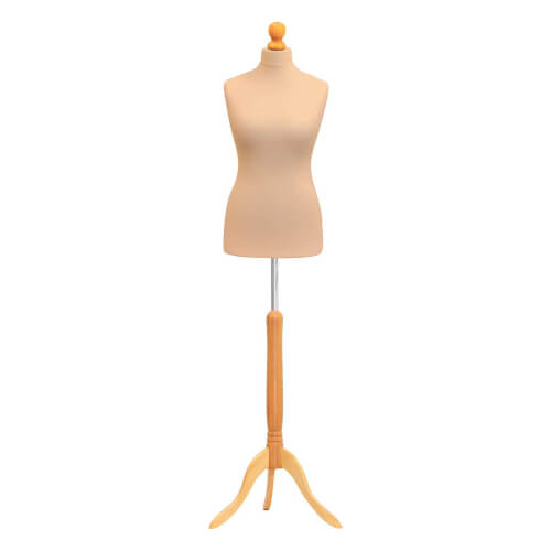 Cream Dressmakers Dummy With lightwood tripod