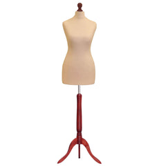 Cream Dressmakers Dummy With redwood tripod