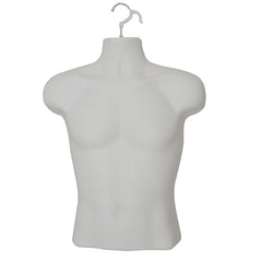 Light skin Half Body 3/4 Male Hanging Plastic Mannequin