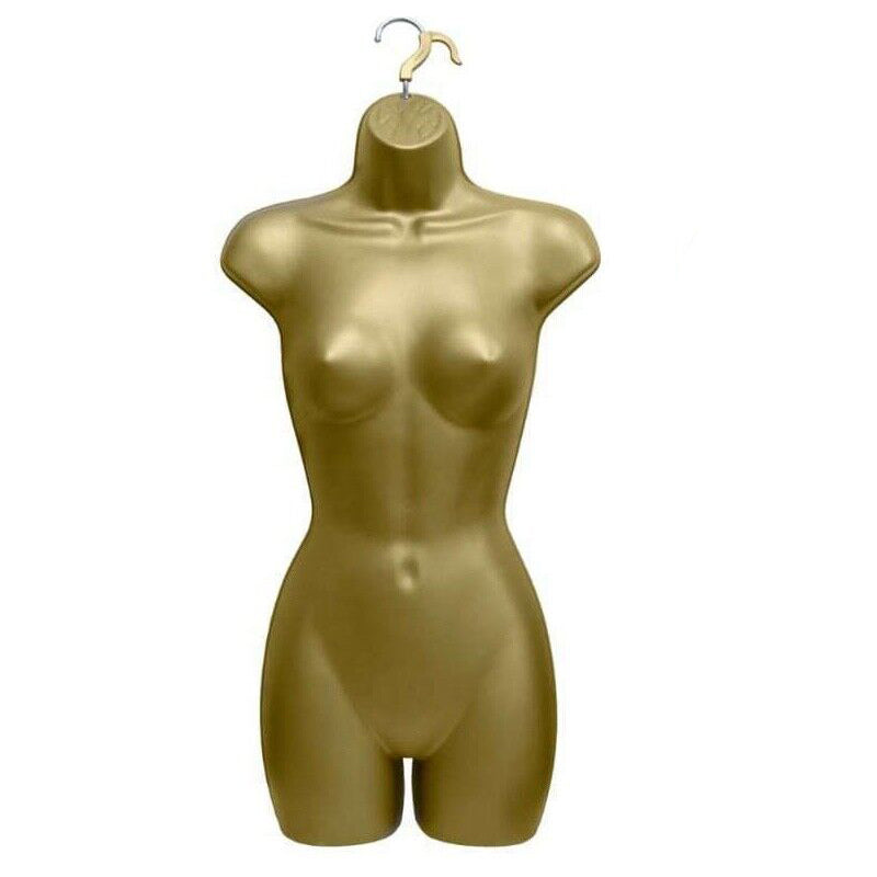 Female Full Size Hanging Body Form Display Mannequin gold