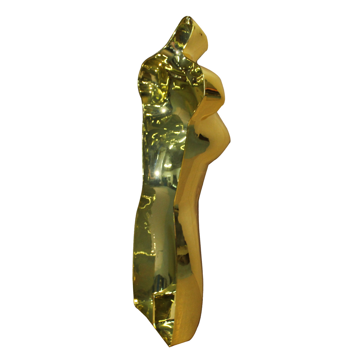 Shiny Gold female torso display mannequin for hanging clothing in boutiques or showrooms