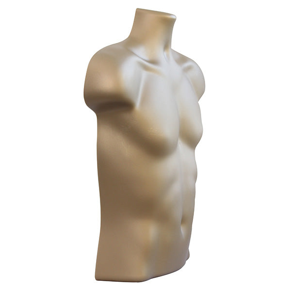 Half Body 3 Quarter Male Gold Hanging Plastic Mannequin