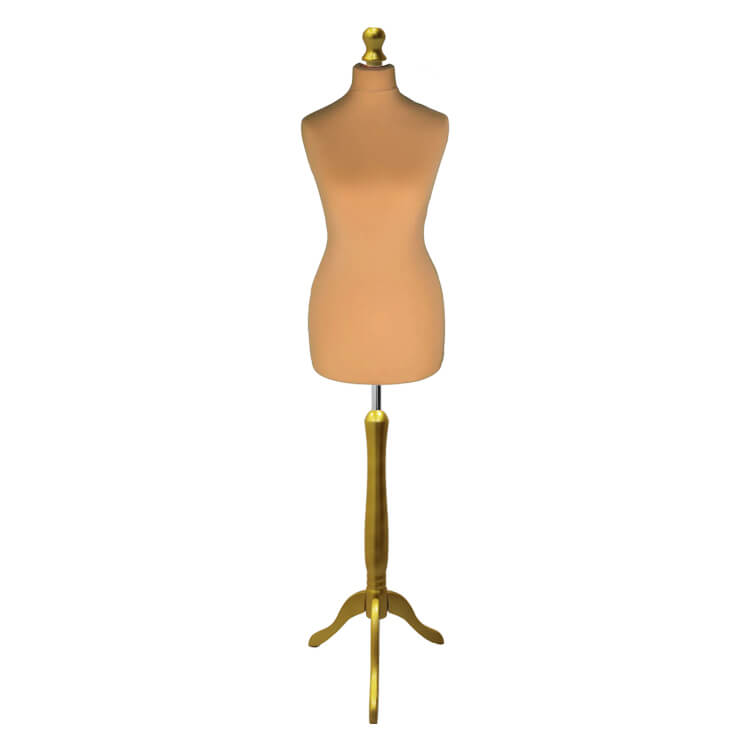 Dressmaker Mannequin Gold with Gold tripod
