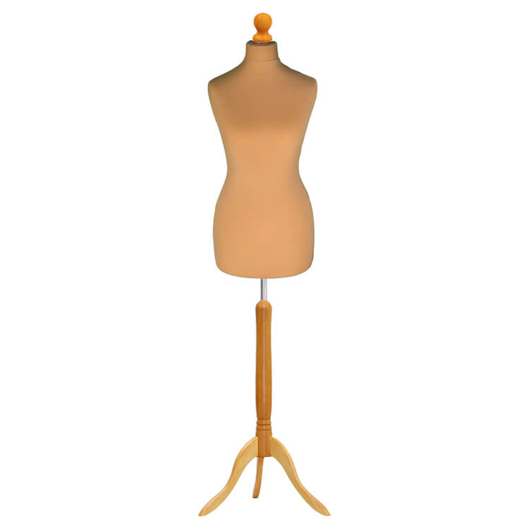 Dressmaker Mannequin Gold with lightwood tripod