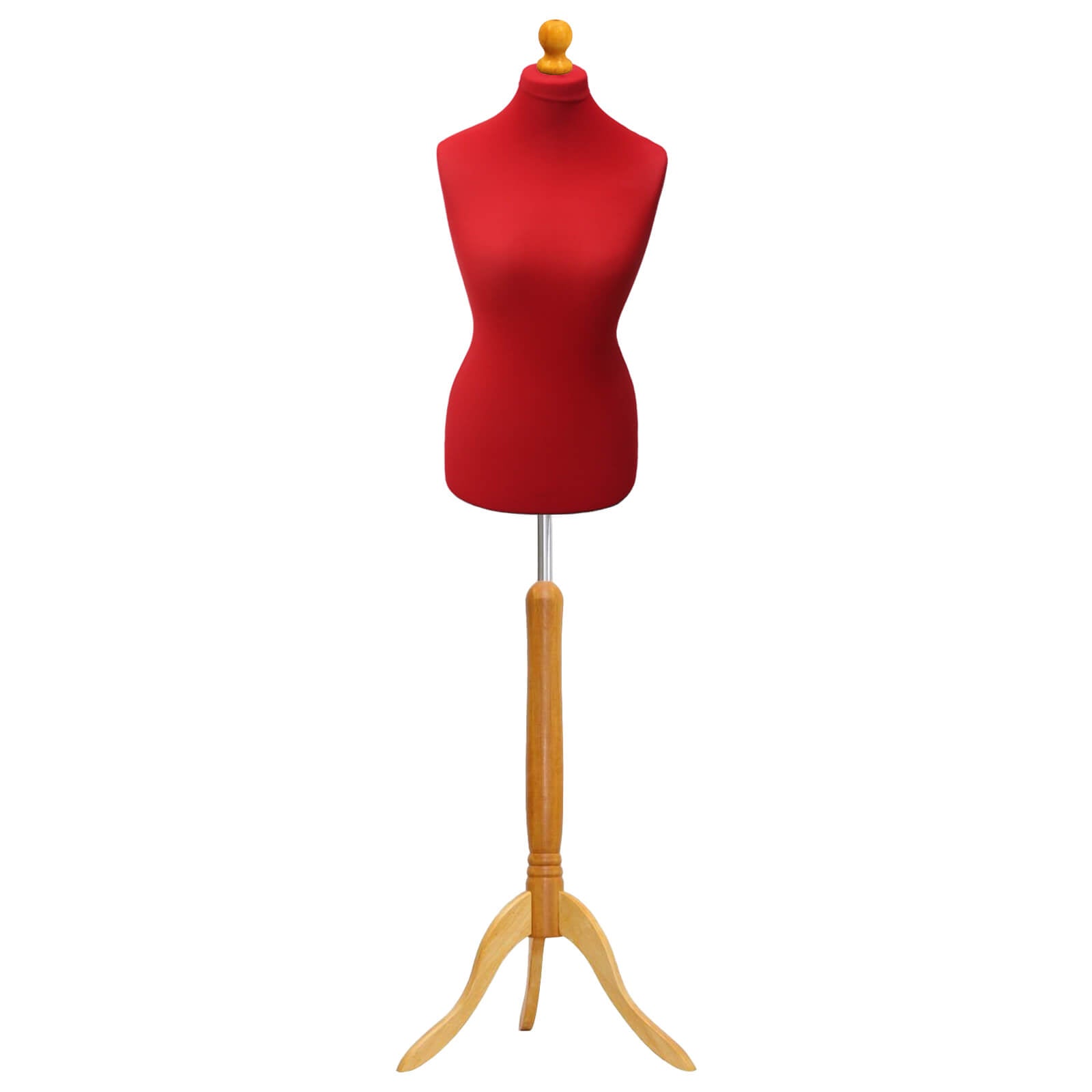 FEMALE RED Mannequin with lightwood stand