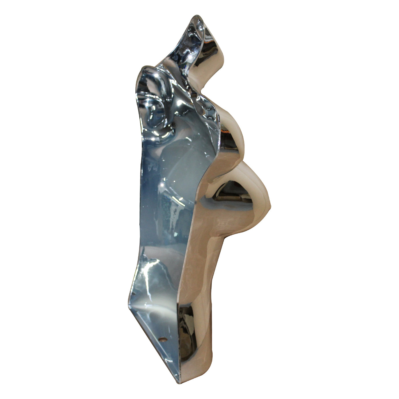 Female Shiny chrome 3 Quarter Hanging Body Form Mannequin sides
