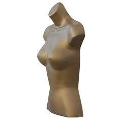 Half Body 3/4 Female Gold Hanging Plastic Body Form Mannequin