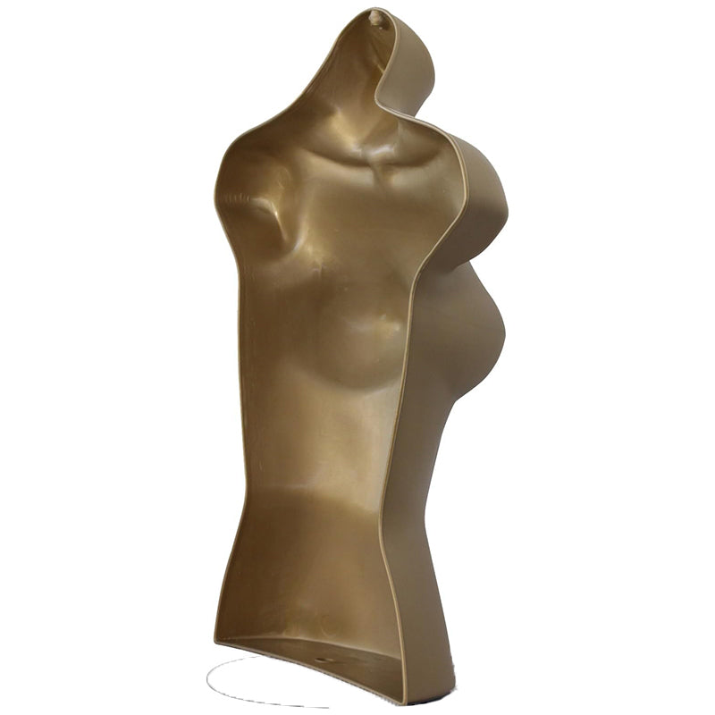 Half Body 3/4 Female Gold Hanging Plastic Body Form Mannequin