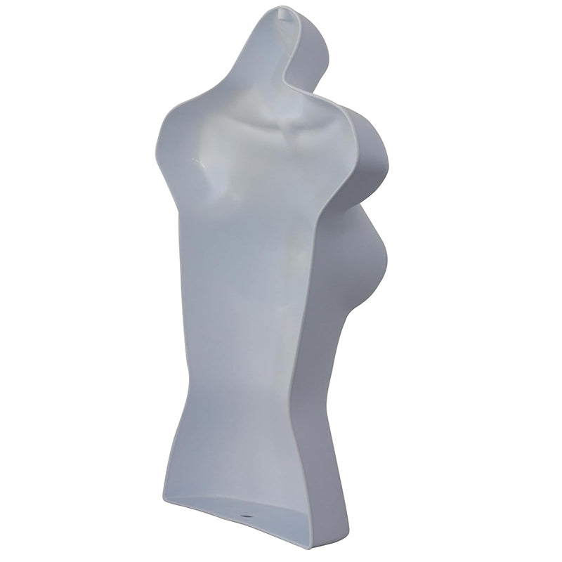 Female White 3 Quarter Plastic Body Form Mannequin with Round base stand