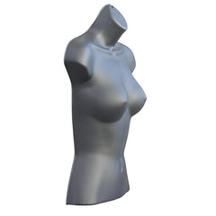 Half Body 3/4 Female Silver Hanging Plastic Body Form Mannequin