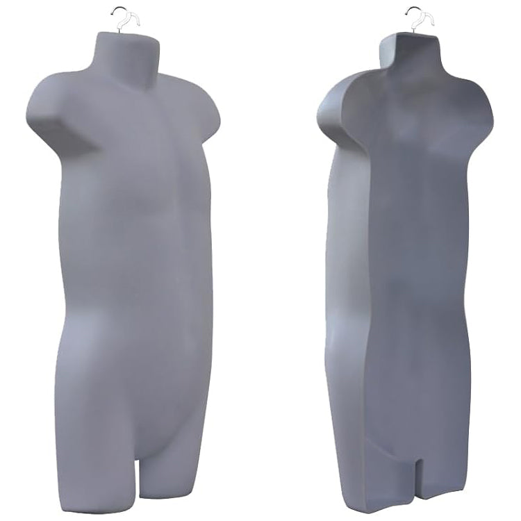 Children's Plastic silver Mannequin Body Form with Round base stand