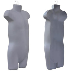 Children's Plastic silver Mannequin Body Form with Round base stand