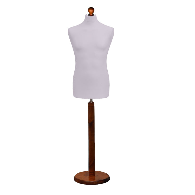 Male Tailors Dummy Silver With Choice of Darkwood Round Base stands