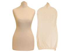 Display Geek Female Dressmakers Dummy Cream Torso with Black Round Base Stand