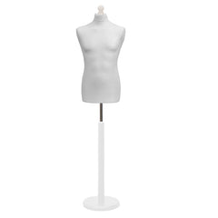 Male Tailors Dummy White With Choice of white Round Base stands